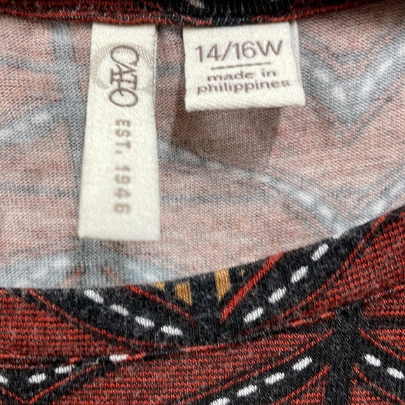 Cato brown design 14/16W stretchy top - Picture 2 of 6